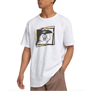 Reebok Men B-Ball Hoop Graphic T-Shirt White Size L